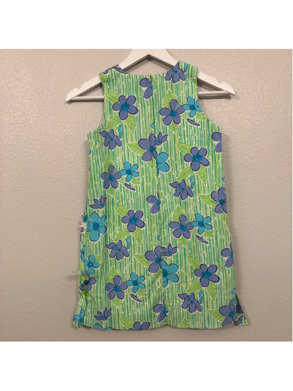 Lilly Pulitzer Girls Little Lilly Classic Shift Floral Green Blue Dress Size 7